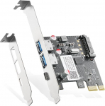 Binardat PCIE USB 3.0 laienduskaart, 2 USB Type-A ja 1 USB Type-C porti, oma toiteallikas, madala profiiliga klamber, Windows 10/11 jaoks