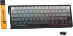 MAMBASNAKE X Attack Shark X68PRO HE 8KHz Rapid Trigger Wireless Gaming Keyboard, BT/2.4G/kaabel, 0.01 mm RT t&auml;psusega magnetl&uuml;liti, reguleeritav k&auml;ivitamine, 5000 mAh, RGB, PC/Mac must gradient