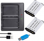 CITYORK NP-BX1 asendusaku (2-pakk) + Dual LCD-laadija Sony NP-BX1 / M8, Cyber-Shot DSC-HX80, HX90V, HX95, HX99, HX350, RX1, RX1R II, RX100 (II, III, IV), V, VA, VI) FDR-X3000 jaoks.
