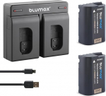 2 x Blumax aku Asendab Panasonic DMW-BLK22 / DMW-BLK22E 2250 mAh + topeltlaadija USB &Uuml;hildub Panasonic Lumix DC S5 S5K G9 GH5 GH5 II GH5S GH6-ga