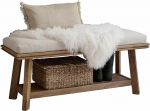 Loberon Abington Natural Grain Pink koos fikseeritud polsterdusega panipaigaga Mango Wood Cotton Pruun/Cream