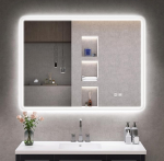 S'bagno LED-valgustitega vannitoa peegel 800 x 600 mm LED-vannitoa peegel Demister Pad 3000K-6500K Dimmitav tugevdatud klaasist IP44 Vannitoa LED-peegel koos m&auml;luga Vertikaalne v&otilde;i horisontaalne