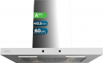 Cecotec Bolero Flux T-kujuline pliidikupu, 60 cm, 413,3 m&sup3;/h, energiaklass A++, liikumisjuhtimine, k&otilde;rge kasuteguriga booster ja uuenduslik tehnoloogia kaasaegsetele k&ouml;&ouml;kidele.