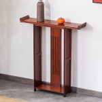 Schmaler Konsolentisch, Rattan-Eingangstisch, Zweistufiger Kleiner Sofatisch mit Offenen Regalen f&uuml;r Wohnzimmer, Eingangsbereich, Flur, Foyer, Korridor, B&uuml;ro(90 * 64 * 20cm/35 * 25 * 8in)