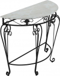 Halbmond-Konsolentisch, Eingangstisch mit Geschwungenen Metallbeinen, Console Table, MDF-Platte, Halbkreisf&ouml;rmiger Beistelltisch f&uuml;r Wohnzimmer, Flur, Eingangsbereich(Black,80x40x80cm/31x16x31in)