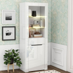 BTM Display Cabinet App LED tuled Raamatukapp Arhiivikapp Standing Display Cabinet Storage Cabinet Riiulid Display Cabinet K&ouml;&ouml;gikapp K&ouml;&ouml;gi elutuba Kontor S&ouml;&ouml;gituba Valge