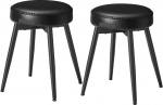 VASAGLE EKHO Collection - S&ouml;&ouml;gitoolid 2 k&ouml;&ouml;gitoolist koosnev komplekt Kunstnahast Mid-Century Modern Style 19" High Easy Assembly Bedroom Ink Black LDC170B02