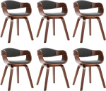 vidaXL 6 x Bentwood s&ouml;&ouml;gitoa toolid, k&ouml;&ouml;gitoolid, elutoa toolid, toolide komplekt, lamamistoolid, s&ouml;&ouml;gitoa toolid, polsterdatud toolid, pehmendusega toolid