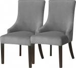 Stretch Washable Dining Room Chair Covers Set of 2/4/6, Wing Chair Covers with Slanted Armrests, for Dining Room, Banquet, Hotel, Home Decoration (Dark Grey, 2 Set)