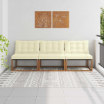 Modulares Outdoor-Sofa Set mit Outdoor-Fu&szlig;hocker aus massivem Akazienholz, Outdoor-M&ouml;belset Akazie Natur ja Outdoor-Sofa Akazie, 3 St&uuml;ck