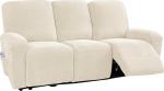 Stretch-Sofabezug-Set Mit Taschen - Rutschfester Bezug for Liegesofas(Beige)
