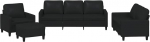 Model3201403 3-osaline nurgadiivan koos jalatoega / elutuba / Max. 110 kg istme kohta / must kunstnahk