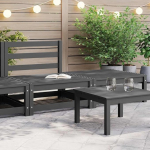 Modulares Gartensofa Kiefernholz als aus Massivholz Kiefer - Gartenm&ouml;bel Ecksofa Kiefer und Ecksofa f&uuml;r Garten massiv in Grau, 2 St&uuml;ck