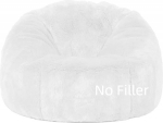 Bean Bag toolid t&auml;iskasvanutele ja lastele (ilma t&auml;itematerjalita), 2.3-5 jalad kohev karusnahast tool, diivanikate, Bean Bag tool, diivan, Bean Bag, Ottoman, l&otilde;&otilde;gastav Lounge, Futon Puff (valge, 4.5ft-D135cm-kate)