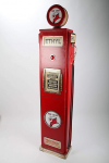 Disainerkapp bensiinipump koos valgustiga Retro punane 189 cm