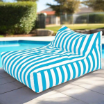 Bean Bags Floating Bean Bag for Pool - King Size Outdoor veekindel Oxford Bean Bag Cover, Floats Lounger ilma t&auml;iteaineta, triibuline Outdoor Beach Pouf, Bean Bag, Diivan Bed (Skky Blue)