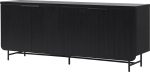 Walker Edison Reema 175cm Black Ribbed Kitchen Sideboard with 4 Doors Buffet Console