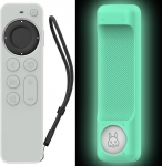 AhaStyle &uuml;mbris Apple TV 4K HD Siri Remote 3. p&otilde;lvkonna (2022) / Apple TV Siri Remote 2. p&otilde;lvkonna (2021) jaoks [sisseehitatud AirTag Mount] kriimustus, l&ouml;&ouml;gikindlus, t&auml;ielik juurdep&auml;&auml;s k&otilde;igile