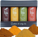 Khla - 4 orgaanilise karri kinkekomplekt - kollane, must, punane ja detox roheline karri - pulber 4 x 100 g - eksklusiivsed segud - kingiidee j&otilde;uludeks s&uuml;nnip&auml;evaks - Aasia maitseained - Kambodžast.