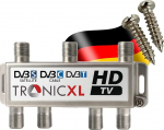 TronicXL digitaalne 6-tee DVBT DVBT2 DVBC antennikaabli TV jaotur HDTV 6-tee TV Full HD l&uuml;liti 6 x 6-tee pehme l&uuml;liti F-liitmik Kaabli jaotur F-liitmik Kaabli jaotur