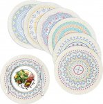 Tischsets, Tischsets und Untersetzer, 21er-Set, runde Mandala-Tischsets, w&auml;rmeisolierende Tischsets, waschbare, rutschfeste Gummi-Tischsets for den Esstisch in der K&uuml;che
