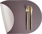 Tischsets und Untersetzer, Ovale, wendbare Tischsets aus Kunstleder, Mehrfarbig, 30 x 44 cm(Coffee White)