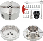 DEEFIINE Jaw Chuck Wood Lathe Chuck 100 mm 4-Jaw Chuck Self-Centring Lathe Chuck for 1 Inch X8tpi and 3/4 Inch X16tpi Wood Lathe Bench (2)