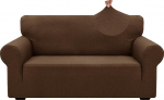 ZNSAYOTX Jacquard Diivan Cover 2 padjadele Diivan High Stretch Kahe istuja Slipcover lemmiklooma koerale Non-Slip Love Seat Diivan Slipcover m&ouml;&ouml;bli kaitsja (Medium, uus muster, kohv)