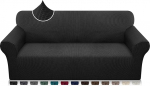 Earnmore High Stretch Diivan Covers Super Soft Modern Diivan Cover koertele Lemmikloomadele Non-Slip m&ouml;&ouml;bli kaitsja elastse p&otilde;hjaga masinpesu (4 istekohaga, must)