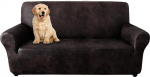 molasofa &Uuml;bergro&szlig;e Liebessitzbezug f&uuml;r Heimdekoration, weiches leder&auml;hnliches Spandex, Loveseatbezug, rutschfest, 1-teilig, Couchbezug f&uuml;r Hunde/Katzen/Kinder (&uuml;bergro&szlig;e Loveseat, Schokolade)
