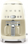 Smeg, DCF02CREU Filter Coffee Machine, Aroma and Auto Start Function, Glass Carafe up to 12 Cups, 2 Intensity Levels, Warming Function, 1050 W, Cream
