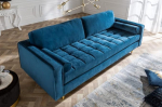 Moodne 3-kohaline diivan 220 cm Comfort Blue Velvet Spring Core Design Elegantne
