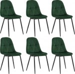 Lestarain S&ouml;&ouml;gitooli komplekt 6 tooli seljatoega s&ouml;&ouml;gitoa k&ouml;&ouml;ki elutuppa k&ouml;&ouml;gitoolid pehmendusega sametkattega metallist ergonoomiline disain tumeroheline