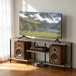TV kabinet seisab 3-tasandiline riiulitega TV kabinet vabalt seisev 50-tolline TV kabinet reguleeritavate jalgadega TV m&ouml;&ouml;bel rustikaalne elutuba magamistuba hotellid (Hall)
