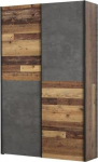 Forte Ozula kaasaegne mitmeotstarbeline kapp, puukomposiit, vanast puidust vintage dekoratsioon betooni v&auml;limusega, hall, 120 x 42 x 190,50 cm