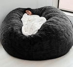 Bean Bag Cover ilma t&auml;idiseta Outdoor Giant Fluffy Fur Bean Bag Cover Xxl Round Children Soft Faux Fur Bean Bag Lazy Diivan Bed Cover Washable Living Room Furniture ( V&auml;rv : B , Suurus : 180 x 90 cm