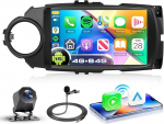 VECHTEL 4G+64G Autoradio Android 15 f&uuml;r Toyota Yaris 2012-2017 (Klimasteuerung ohne Silberring), 9'' Incell HD Touchscreen mit Drahtlos Carplay Android Auto GPS Wi-Fi USB Bluetooth FM RDS Radio Kamera