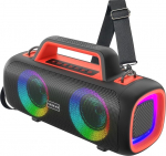 Kaasaskantav Bluetooth-k&otilde;lar 140 W tippv&otilde;imsusega, 2 subwooferit + 2 tweeterit, IP65 veekindel, 24-tunnine aku, RGB LED-valgustus aeda, r&otilde;dule, peole