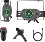 15 W auto mobiiltelefoni hoidik koos laadimisfunktsiooniga kokkupandavate nutitelefonide jaoks (Z Fold seeria), automaatne klamber, sigaretis&uuml;&uuml;taja auto laadimisjaam, USB QC 3.0 &uuml;hildub Z Fold 7/6-ga