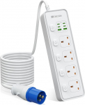 16A 4-tee pikenduskaabel koos 2 USB+4 Type-C 5M sinise kaabliga koos kohandatud l&uuml;litiga matkaauto, haagissuvila ja telkimise jaoks