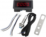 HpLive Digital LED Tachometer AC110-230V RPM Motor Speedometer with Hall Proximity Switch for Precision Measurement 10-9999 RPM Industrial Application (Red)