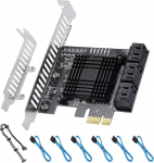 6-portiline PCIe SATA 3.0 kontroller - 6 Gbps, 6 SATA kaablit, Windows/Mac/Linux