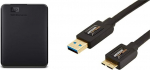 WD Elements kaasaskantav v&auml;line k&otilde;vaketas - 2TB - USB 3.0 - WDBU6Y0020BBK-WESN & Amazon Basics USB 3.0 kaabel (A-poolne - Micro B-poolne) 1,8 m (tagasi&uuml;hilduvus USB 2.0 ja 1.1)