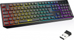 KLIM Chroma traadita m&auml;nguklaviatuur itaalia paigutusega - vastupidav, ergonoomiline, veekindel, vaikne - RGB traadita m&auml;nguklaviatuur PC PS4 PS5 Mac - must