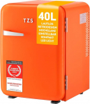 TZS First Austria - Retro minik&uuml;lmik 40 L Vaikne - V&auml;ike minik&uuml;lmik vintage disainiga, sisevalgustusega ja 2 uksekambriga - minibaar telkimiseks, kontorisse, magamistuppa ja hotelli - oranži v&auml;rvi