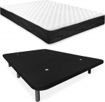 Homey T&auml;isvoodi koos Sleep Pro p&ouml;&ouml;rdmadratsiga + ekstra tugevdatud pehmendusega alus Alloy Steel Black 90 x 190 cm
