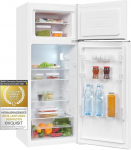 Exquisit Fridge and Freezer Combination KGC270-45-040E White | Standing Unit | 206 L Volume | LED Light | Door Hinge Changeable | Cooling and Freezing | Glass Shelves