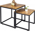 DIMAR GARDEN Rustic Farmhouse Square puidust kohvilaud K&otilde;rvallaud elutuba 2-st komplektis