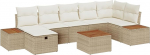 8-teiliges Garten-Sofa-Set mit Kissen Beige Poly Rattan Gartenlounge Model3359648