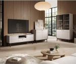 Living Room Set Living Room Furniture Including Display Cabinet Chest of Drawers TV Lowboard in Cashmere 3-Piece Set